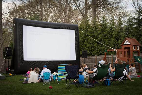 On-The-Go Movie Screen for Indoor and Outdoor Modern Innovations Outdoor Video Projector Screen with Stand 80 Inches Outdoor TV Screen Cinema Experience 