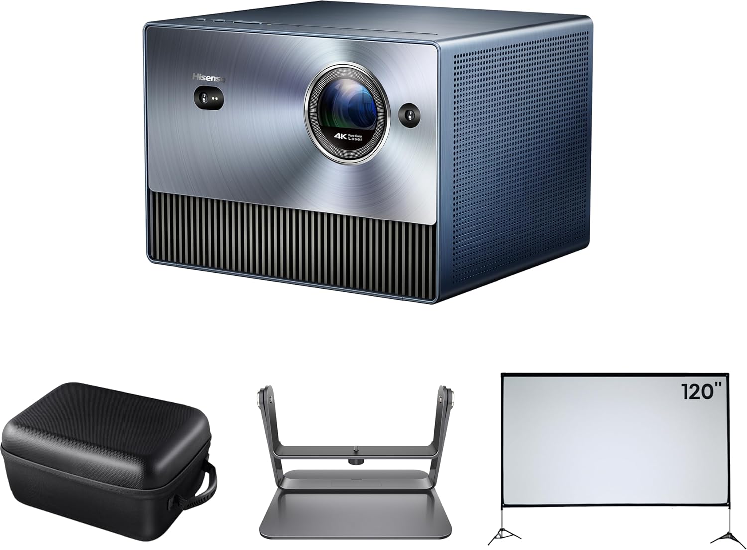 Hisense C1 4K Triple Laser Projector Bundle with 120