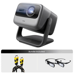 JMGO N1S Ultimate Triple-Laser 4K Lifestyle Projector with 3300 ISO Lumens & Google TV Includes Pair of 3D Glasses and 4K HDMI 2.1 Cable Bundle