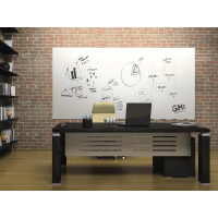 Ghent ARIASN64WH Aria 6'H x 4'W Low Profile 1/4" Glassboard - Vertical White - 4 Markers and Eraser