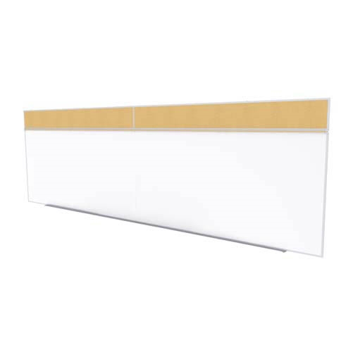 Ghent-SPC516A-K - 5'x16' Style A Combination - Porcelain Magnetic Whiteboard / Natural Cork Bull
