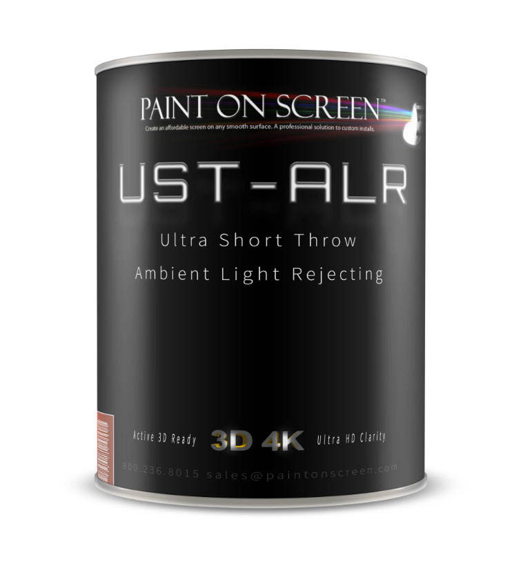 Projection / Projector Screen Paint - Ultra Short Throw with Ambient Light Rejection - 0.7 - White - Gallon