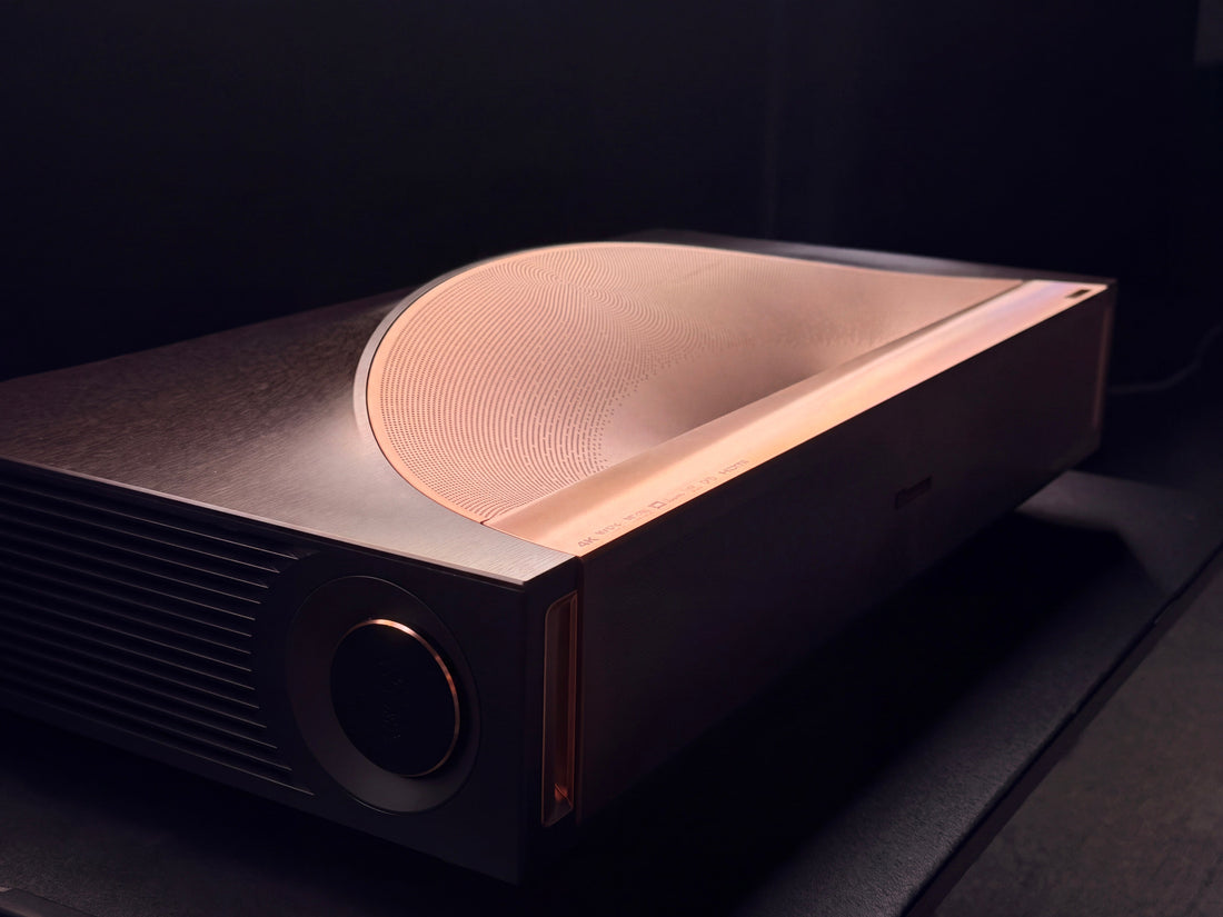 Hisense L9Q Pro ultra short throw projector in Mark Henninger’s test room