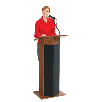 The Power Plus Lectern with Wireless Handheld mic (Mahogany)