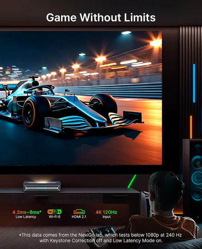 Nexigo Aurora Pro MKII 4K Triple Laser Ultra Short Throw Projector 2400 Lumens PJ92 MKII