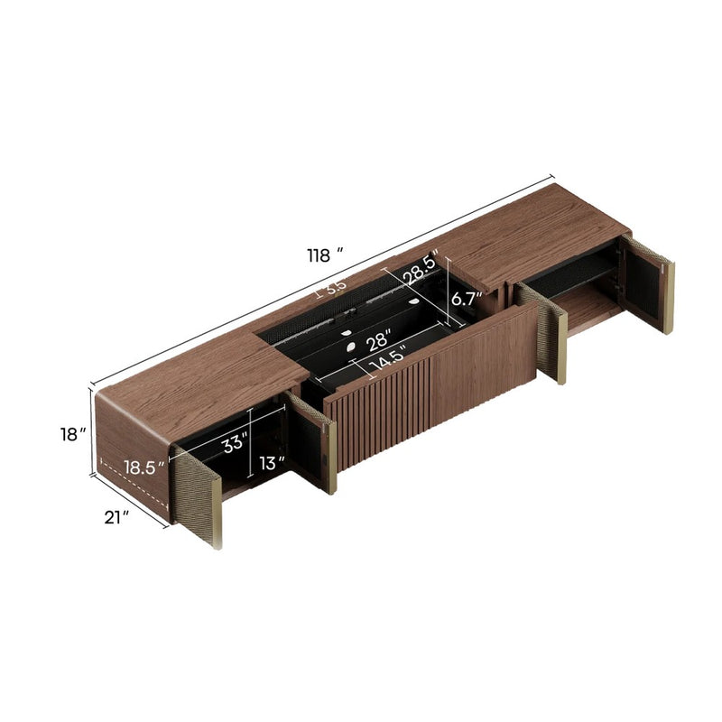 Cinest Core E1 Motorized UST Projector Media Console 118" - Brown - image 3