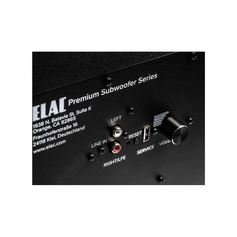 ELAC Varro PS500-BK Premium 15" powered subwoofer with Bluetooth app control and Auto EQ