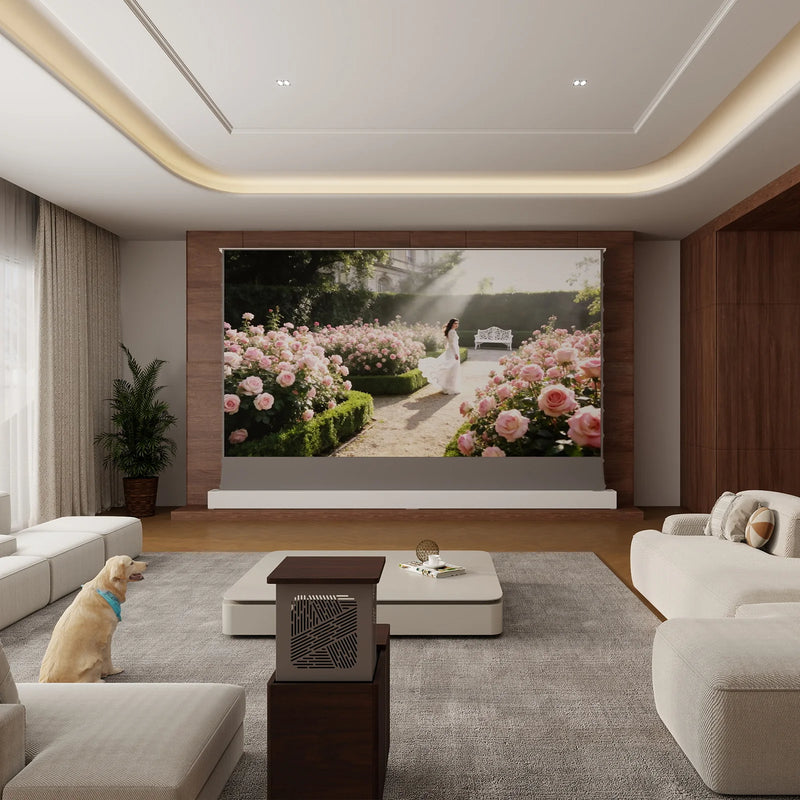 Vividstorm VLTCASW Astra Motorized Long Throw Projector Cabinet - White
