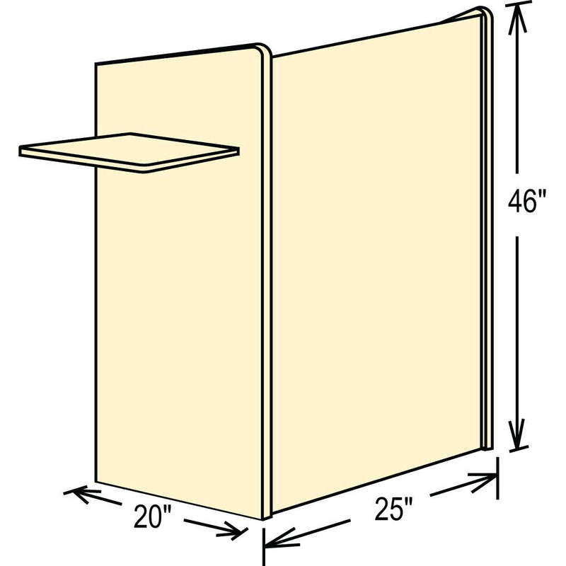 Aristocrat Full Floor Lectern/Podium with 2 Built-in and 1 Slide-Out Side Shelf in Mahogany - 600MY