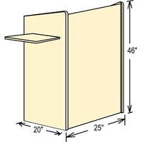 Aristocrat Full Floor Lectern/Podium with 2 Built-in and 1 Slide-Out Side Shelf in MediumOak- 600MO