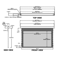 Stewart Cascade G2 CASG2135HFHG5CLW-12-2-6 Electric - 135" (66x118) - HDTV [16:9] - 1.1 Gain - Dimension Drawing