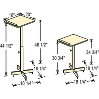 Portable Speakers' Stand with Adjustable Height in Mahogany - 70MY