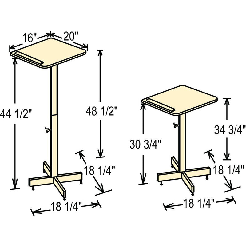 Portable Speakers' Stand with Adjustable Height in Mahogany - 70MY