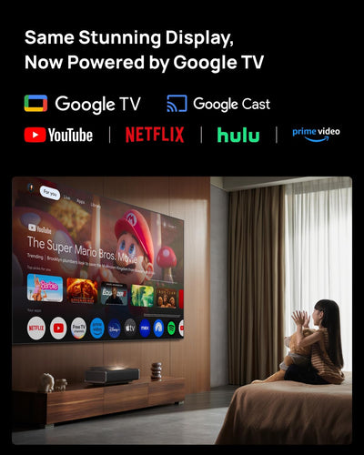 XGIMI Aura 2 Ultra Short Throw 4K Laser Projector - 2300 Lumens, IMAX Enhanced, Google TV - Black