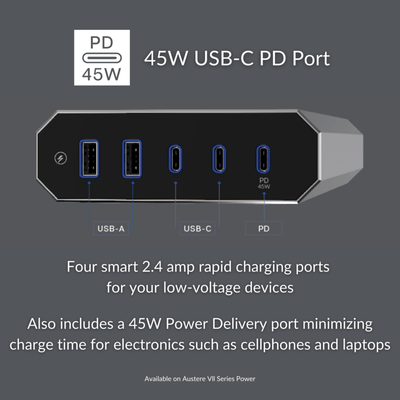 Austere Power VII Series 8-Outlet with Omniport USB+PD (North America) &#124; 7S-PS8-US1