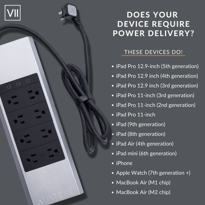 Austere Power VII Series 8-Outlet with Omniport USB+PD (North America) &#124; 7S-PS8-US1