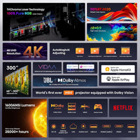 Hisense C1 4K Triple Laser Projector Bundle with 120" Outdoor Screen (Renewed)