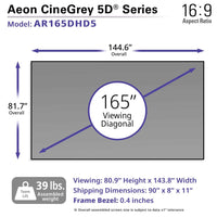 Elite AR165DHD5 Aeon 165 diag. (80.9x143.8) - 16:9 - CineGrey 5D - 1.5 Gain