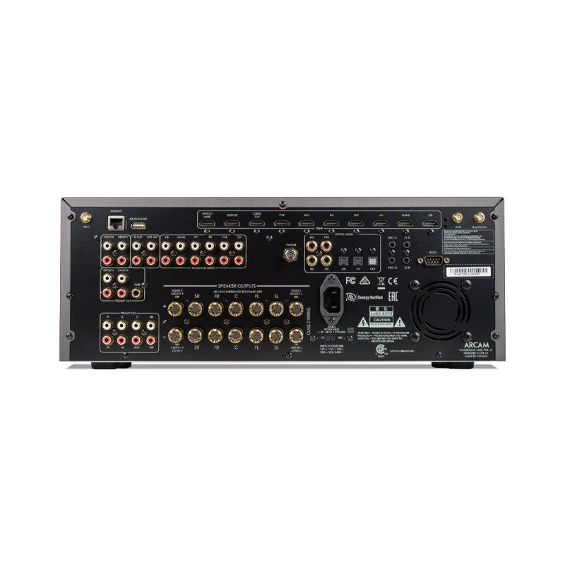 Arcam AVR31 7.2 channel 8K home theater receiver Class G 120 watts per channel with HDMI 2.1, Multi-Room, Dirac Live&reg;, Bluetooth&reg;, Chromecast built-in, and Apple AirPlay&reg; 2