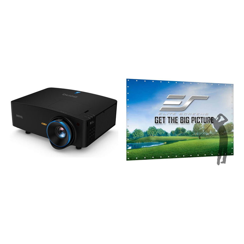 BenQ LK936ST 4K Short Throw Laser Projector 5100 lumens + Elite DIY9.8X8-IPW360-F GolfSim DIY Bundle
