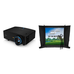 BenQ LK936ST 4K Short Throw Laser Projector 5100 lumens + Elite GSE7H115W-IPW250 GolfSim Electric Bundle