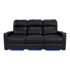 RowOne Prestige Black Leather 3 Seat Sofa Motorized