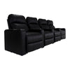 RowOne Prestige Black Leather 4 Chair Straight Row Motorized