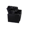 RowOne Prestige Black Leather 4 Chair Straight Row Motorized