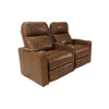 RowOne Prestige Brown Leather 2 Chair Straight Row Motorized