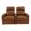 RowOne Prestige Brown Leather 2 Chair Straight Row Motorized