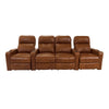 RowOne Prestige Brown Leather 4 Chair Straight Row with Loveseat Motorized