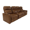 RowOne Prestige Brown Leather 4 Chair Straight Row with Loveseat Motorized