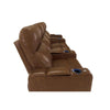 RowOne Prestige Brown Leather 4 Chair Straight Row with Loveseat Motorized