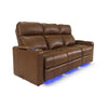 RowOne Prestige Brown Leather 3 Seat Sofa Motorized