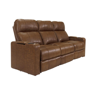 RowOne Prestige Brown Leather 3 Seat Sofa Motorized