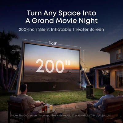 Anker Soundcore Nebula X1 Pro 4K Triple Laser Projector with Dolby Vision & 7.1.4 Dolby Atmos Audio Mobile Theater Station + 200" Inflatable Projector Screen