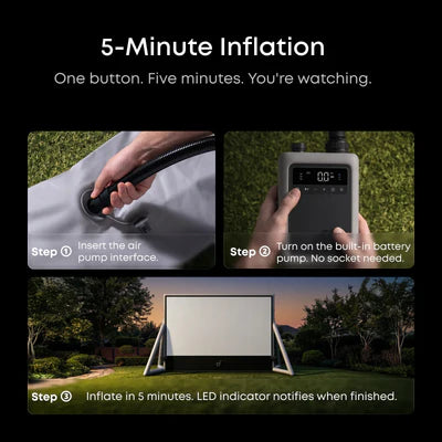 Anker Soundcore Nebula X1 Pro 4K Triple Laser Projector with Dolby Vision & 7.1.4 Dolby Atmos Audio Mobile Theater Station + 200" Inflatable Projector Screen