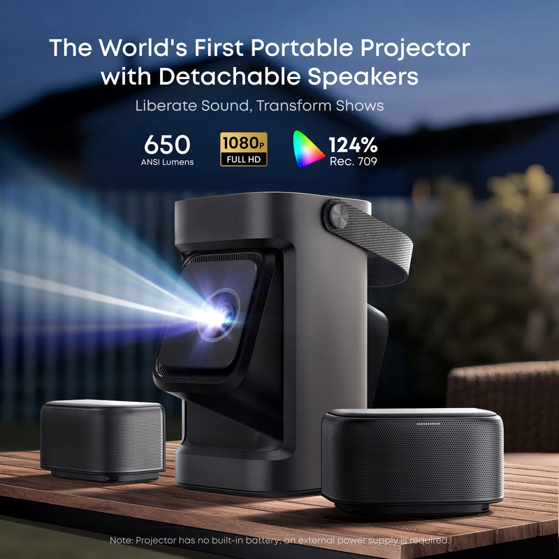 Anker Soundcore Nebula P1 - 1080P Portable Projector with Detachable Speakers - 650 ANSI Lumens