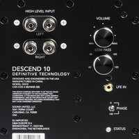 Definitive Technology DN10 500W 10 inch Subwoofer with Dual 10 inch Bass Radiators