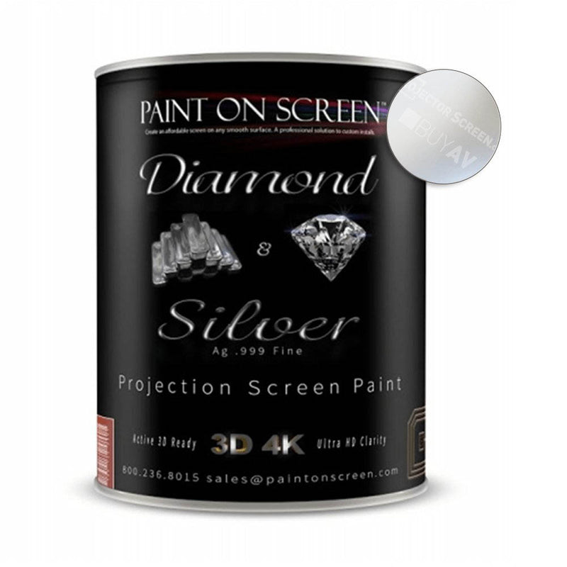 Projector Screen Paint - Diamond and Silver with 1.8 Gain - HD 1080P,3D Capable and 4K Ready -Gallon