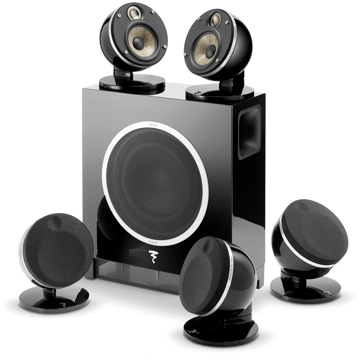 Focal Dôme Flax 5.1 Surround Sound System with Sub Air Wireless Subwoofer (Black)