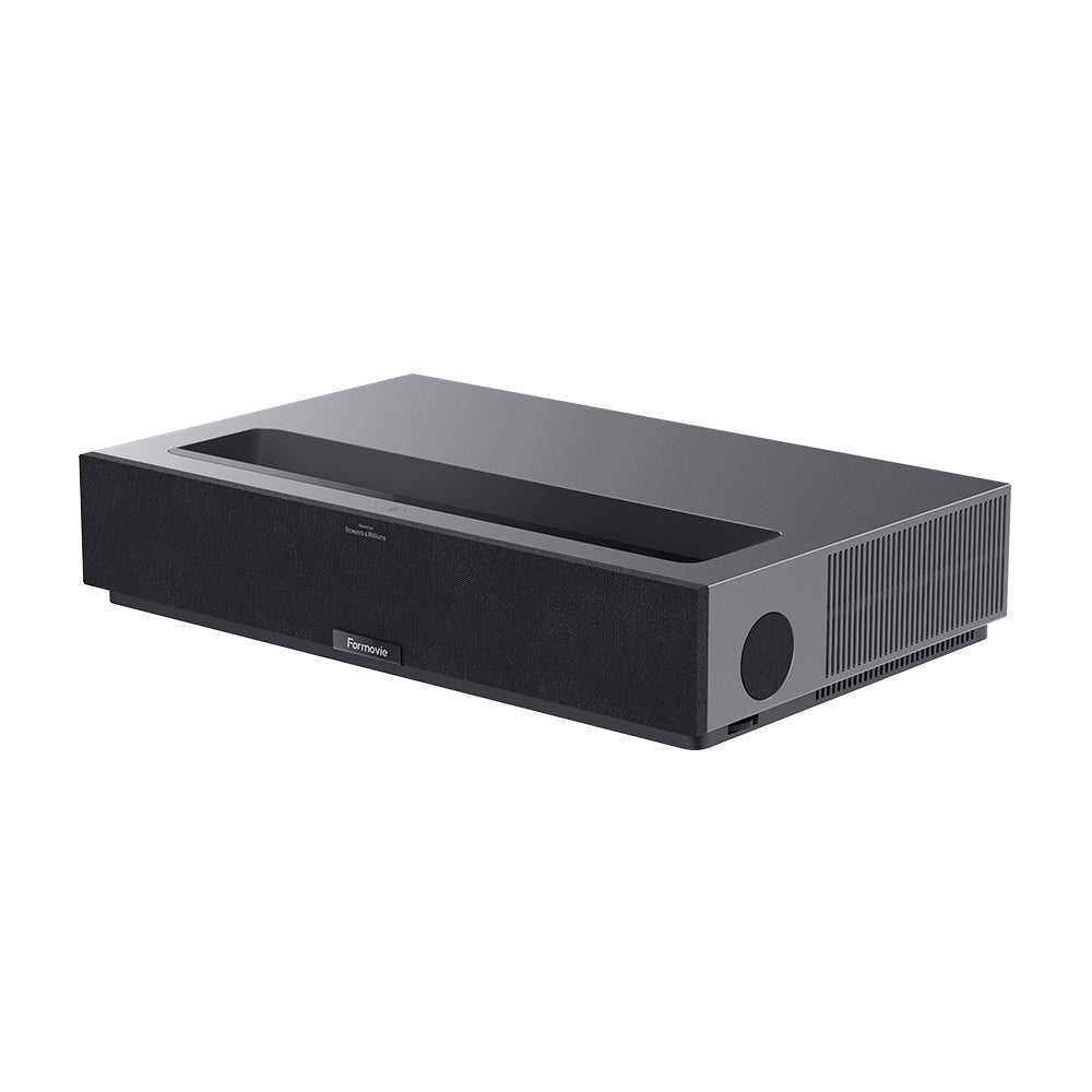 Formovie Theater 4K Ultra Short Throw Projector Triple Laser UST with Dolby Vision Laser TV + Spectra Projection Equinox 150" Motorized Floor Rising ALR screen Bundle