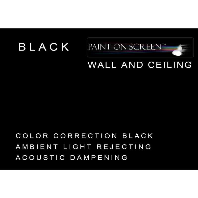 Projector Screen Paint - Wall/Ceiling Ambient Light Rejecting Acoustic Dampening - Black - Gallon