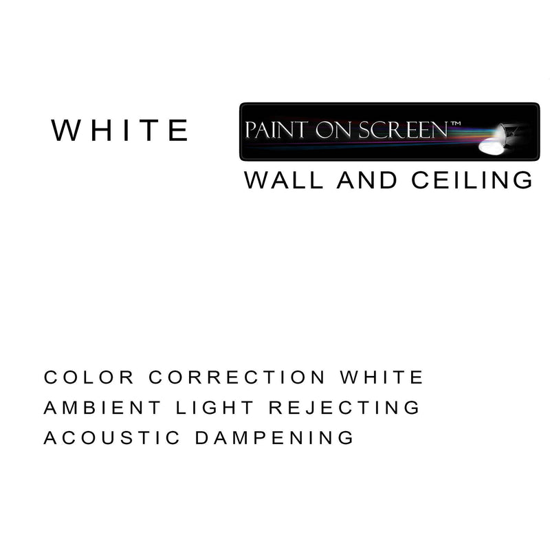 Projector Screen Paint - Wall/Ceiling Ambient Light Rejecting Acoustic Dampening - White - Gallon