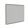 Ghent 48" x 36" DecoAurora Aluminum Frame Gray Vinyl Tackboard - Mahogany Trim