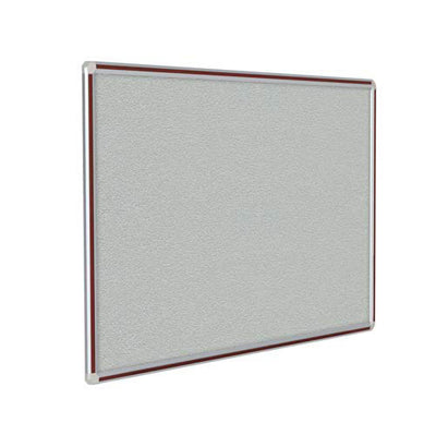 120" x 48" DecoAurora Aluminum Frame Gray Vinyl Tackboard - Mahogany Trim