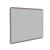 Ghent 72" x 48" DecoAurora Aluminum Frame Gray Vinyl Tackboard - Mahogany Trim