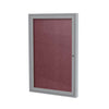 Ghent 24" x 36" 1-Door Satin Aluminum Frame Enclosed Vinyl Tackboard - Berry