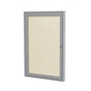 Ghent 3" x 36" 1-Door Satin Aluminum Frame Enclosed Vinyl Tackboard - Ivory