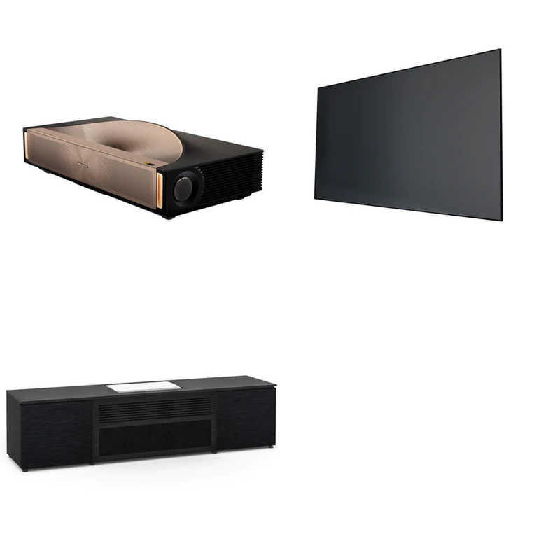 Hisense L9Q + Spectra Vantage 120" UST Fixed Frame Screen + Salamander Chicago Cabinet Bundle